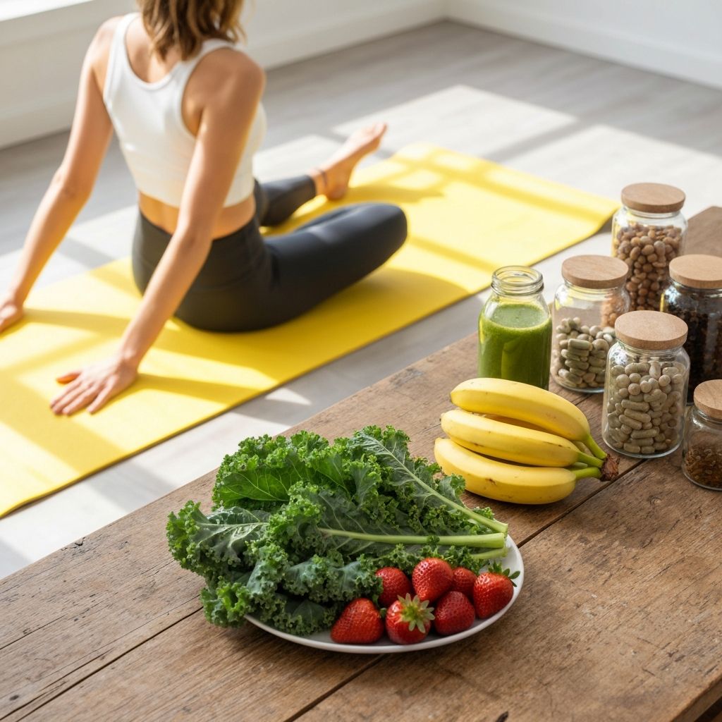 Balanced lifestyle with healthy foods